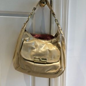 Coach purse beige patent leather
